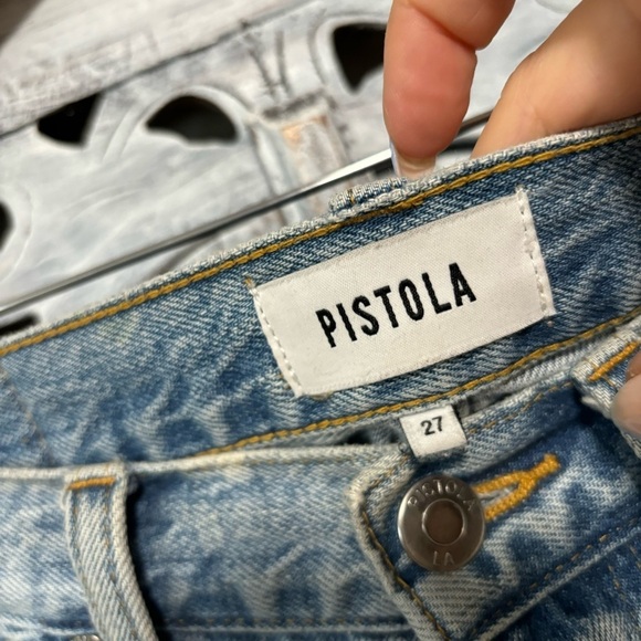 Pistola Charlie High Rise Distressed Button Fly Jeans in Ruthless Light Wash - Picture 9 of 11